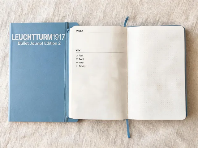 Leuchtturm1917 Bullet Journal Edition 2 opened to indexed key page
